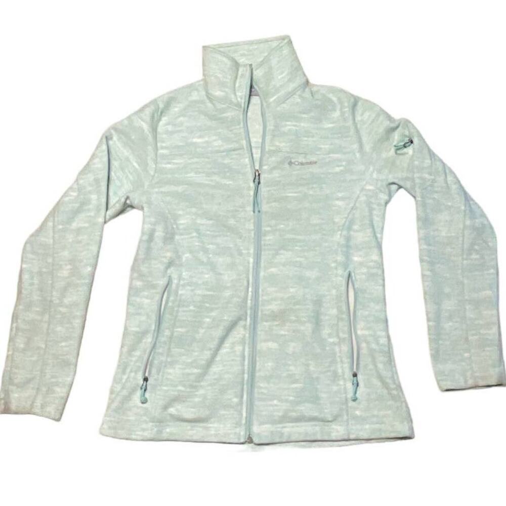 Columbia full sip seafoam green fleece small